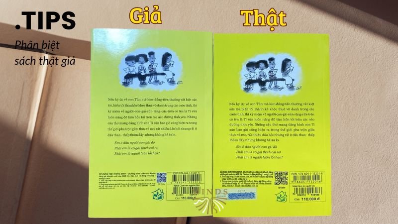 Nhận biết sách thật giả đơn giản qua bìa sách